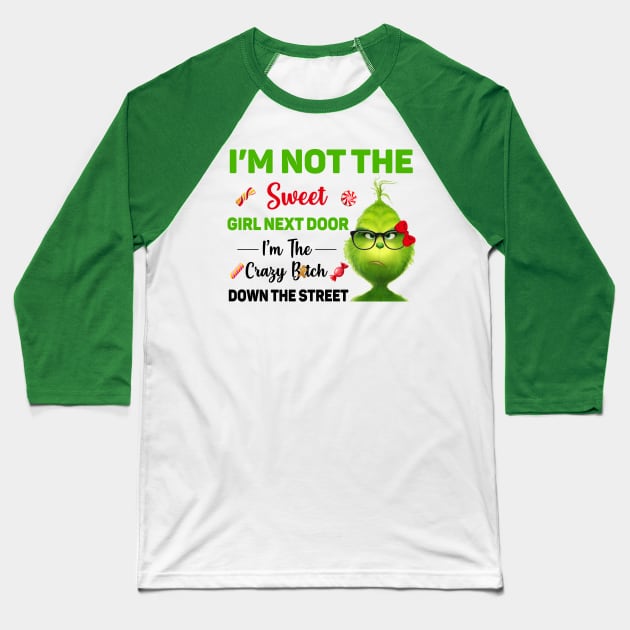 Funny Grinch Christmas Grinch Funny Gift Grinchmas Grinch Lovers Baseball T-Shirt by Archer Expressionism Style